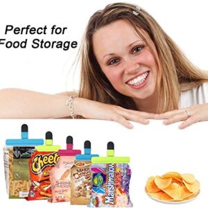 Large Chip Bag Clips Food Clips Plastic Heavy Duty Air Tight Seal Grip, Strong Grip Kitchen Food Bag Clips, Good Sealing Bag Clips for Coffee Bags, Potato Chip Bag, Cereal Bags, Candy Bag (12, Size 2)