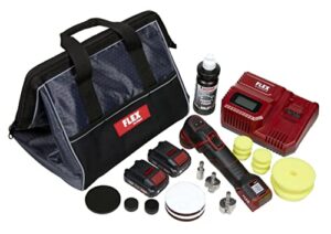 the clean garage flex pxe 80 cordless mini nano polisher kit | polish and 10 pads