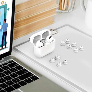 Delidigi 6 Pairs Ear Tips for AirPods Pro 2 and AirPods Pro, Silicone Earbuds Earplug Replacement Accessories Fit in The Charging Case S/M/L Size(White)