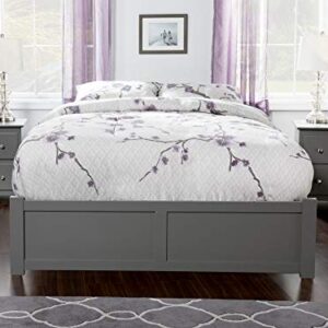 AFI Concord Queen Platform Bed with Footboard and Twin Extra Long Trundle in Grey