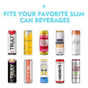 Skinny Can Cooler [ 2 Pack ] Slim Can Cooler for Slim Beer & Hard Seltzer, Skinny Beer Cans Coolie Skinny Insulators, Can Cooler Sleeve Flamingo