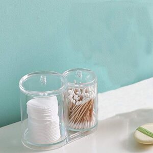 Erliban Cotton Swab Box Holders, 2 in 1 Qtip Holders and Acrylic Cotton Container for Cotton Ball,Cotton Swab,Q-Tips,Cotton Rounds Storage