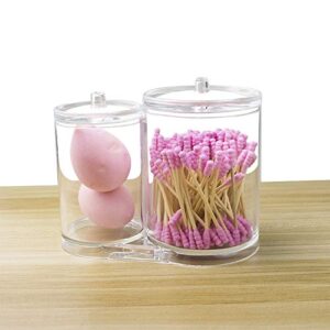 Erliban Cotton Swab Box Holders, 2 in 1 Qtip Holders and Acrylic Cotton Container for Cotton Ball,Cotton Swab,Q-Tips,Cotton Rounds Storage