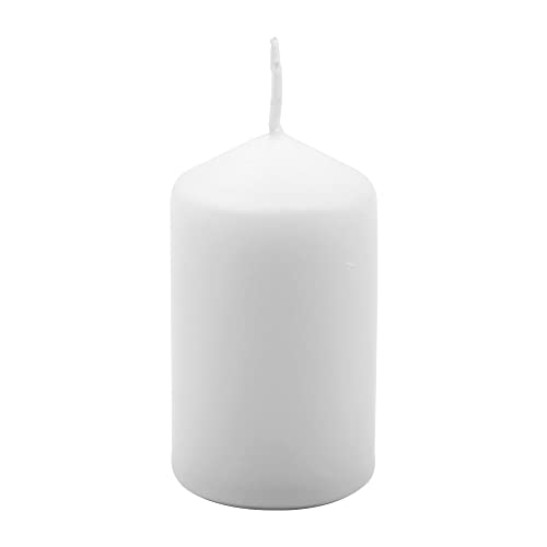 Hofer White Pillar Candles - Set of 20 Unscented Small Candles in Bulk - 1.57 x 2.76 Inch - 11 Hours Long Burning Decorative Candles - Dripless Wax - Smokeless Wick - RAL Quality - Made in Austria