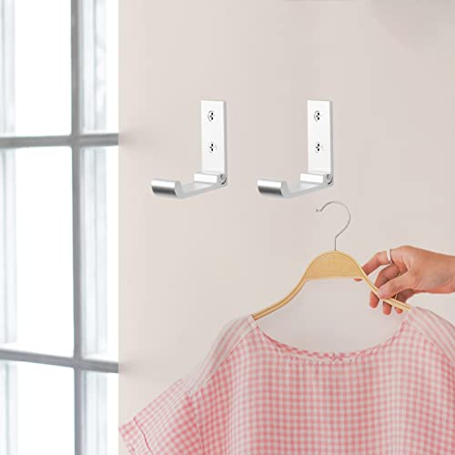 OHIYO Folding Coat Hooks 6pcs Fold Up Wall Hooks No Rust Aluminum Folding Hooks for Hanging Foldable Coat Hooks Wall Mounted Towel Hooks for Bathroom Hooks Wall Headphone Hanger (Matte Silver