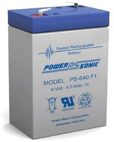 Power Sonic PS-640 6V 4.5Ah Replacement for Lithonia Lighting ELB 06042 Emergency Replacement Battery, 6 Volts, 250 Watts, Black