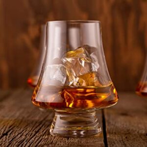 LUXBE - Bourbon Whisky Crystal Glass Snifter, Set of 4 - Narrow Rim Tasting Glasses - Handcrafted - Good for Cognac Brandy Scotch - 9-ounce/260ml