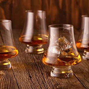 LUXBE - Bourbon Whisky Crystal Glass Snifter, Set of 4 - Narrow Rim Tasting Glasses - Handcrafted - Good for Cognac Brandy Scotch - 9-ounce/260ml