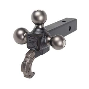 reese towpower 7095620 tactical towing tri-ball ball mount with pewter tow hook