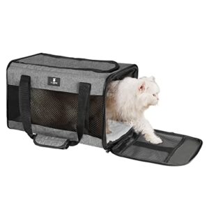 x-zone pet cat carrier pet carrier portable kitten carrier for small medium cats under 25 lbs,cat carrying case with removable fleece pad,airline approved soft sided pet travel carrier