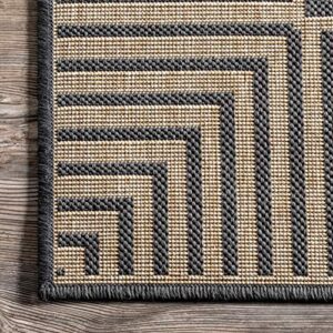 nuLOOM Asha Simple Border Indoor/Outdoor Area Rug, 6' 7" x 9', Dark Grey