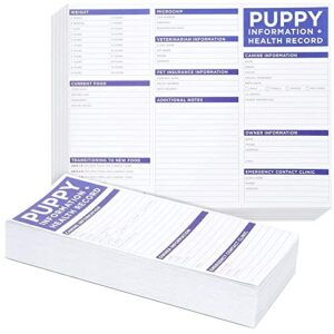 okuna outpost 60 pack puppy vaccination record cards, dog vaccine and canine health record booklets, tri-fold (8.5 x 11 in)