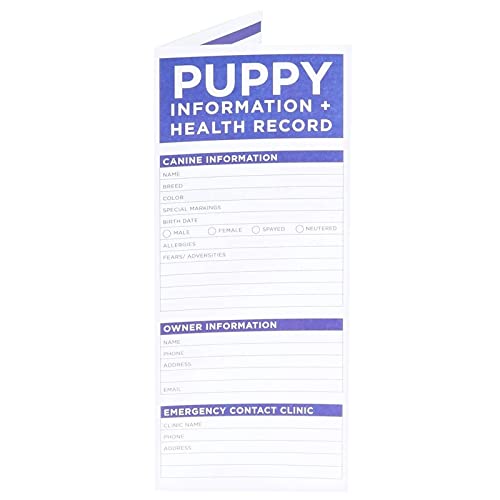 Okuna Outpost 60 Pack Puppy Vaccination Record Cards, Dog Vaccine and Canine Health Record Booklets, Tri-Fold (8.5 x 11 in)