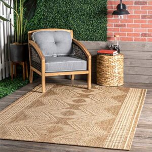 nuloom ranya tribal indoor/outdoor area rug, 5' x 8', light brown