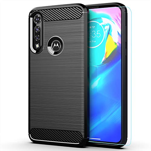 M MAIKEZI for Moto G Power 2020 case, Motorola G Power case 2020 with HD Screen Protector, Soft TPU Slim Fashion Non-Slip Protective Phone Case Cover for Motorola Moto G Power 2020 (Black Brushed TPU)