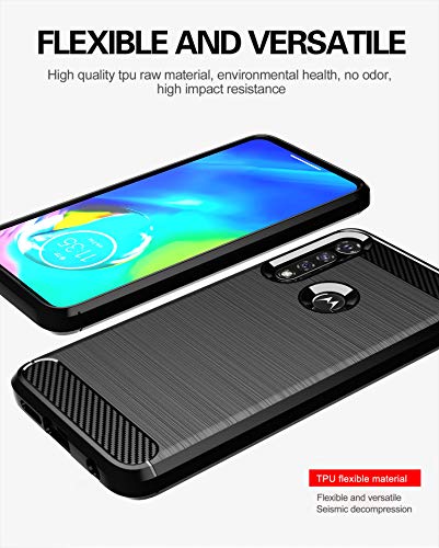 M MAIKEZI for Moto G Power 2020 case, Motorola G Power case 2020 with HD Screen Protector, Soft TPU Slim Fashion Non-Slip Protective Phone Case Cover for Motorola Moto G Power 2020 (Black Brushed TPU)