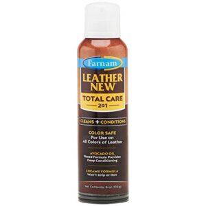 farnam leather new total care 2-in-1 leather cleaner & conditioner, for use on all leather, 6 ounces