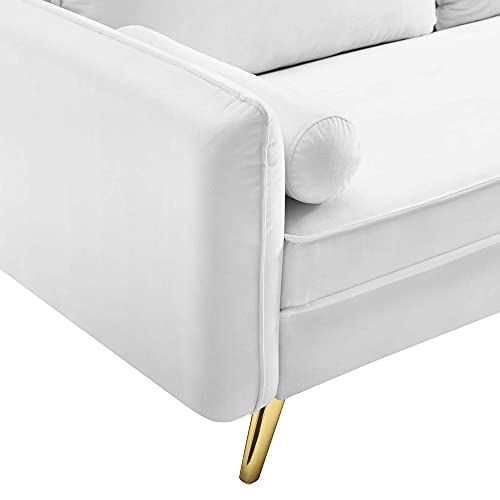 Modway Revive Performance Velvet Sofa, White , 32.5 x 72 x 33.5