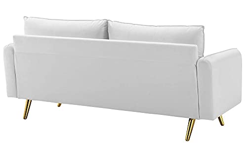 Modway Revive Performance Velvet Sofa, White , 32.5 x 72 x 33.5