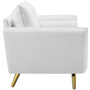 Modway Revive Performance Velvet Sofa, White , 32.5 x 72 x 33.5