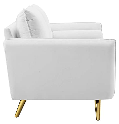 Modway Revive Performance Velvet Sofa, White , 32.5 x 72 x 33.5