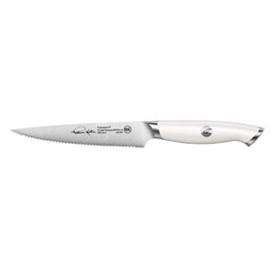 Cangshan Thomas Keller Signature Collection Swedish Powder Steel Forged, 5-Inch Serrated Utility Knife, White