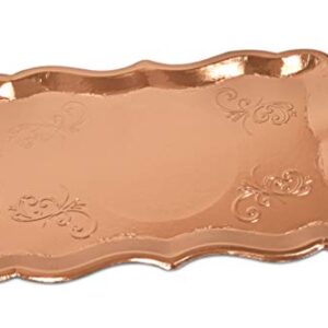 10 Rose Gold Rectangle Trays for Elegant Dessert Table Serving Parties 9" x 13" Heavy Duty Disposable Paper Cardboard for Platters, Cupcake Display, Birthday Party, Dessert, Weddings & More Food Safe