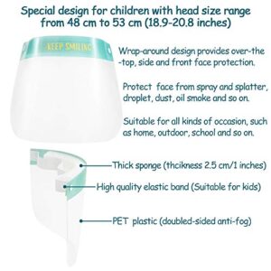 10 Pack Kids Face Shield, Anti-Fog Safety Child Face Shield Mask with Elastic Band & Foam, Children Face Shields for Kids Ages 3-12