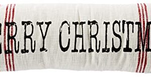 Mud Pie Merry Christmas Long Pillow, White, 11" x 35"