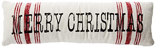 Mud Pie Merry Christmas Long Pillow, White, 11" x 35"