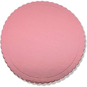 Rose Gold Foil Cake Boards, Scalloped Dessert Base (12 Inches, 12 Pack)