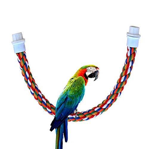 Jkshop 30" Bird Perch Rope Bungee Bird Toys fit Bigger Macaws
