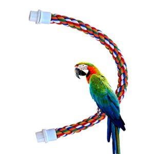 Jkshop 30" Bird Perch Rope Bungee Bird Toys fit Bigger Macaws