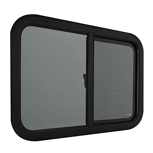 RecPro RV Window | 42" W x 22" H | Teardrop Horizontal Slide | RV Window Replacement | Optional 1 1/2" Trim (1 Window, Yes Trim) | Made in USA