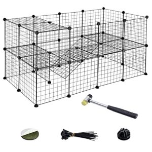 pet playpen small animals cage portable diy metal wire yard fence for rabbits,guinea pigs,bunny,puppy,hamsters crate kennel 36 panels