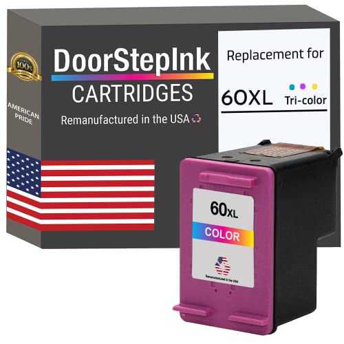 DoorStepInk Remanufactured in The USA Ink Cartridge Replacements for HP 60XL 60 XL 1 Color for PhotoSmart C4780 C4795 C4680 C4650 D110 D110a DeskJet F4480 F4280 F4580 D2530 D2545 Envy 100 111