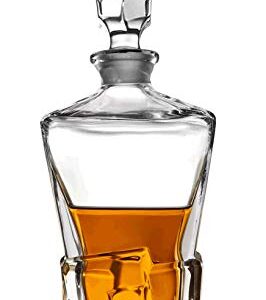 CrystalHouz Whiskey Decanter, Large, Crystal