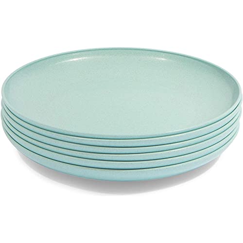 Okuna Outpost Wheat Straw Plates, Unbreakable Plate (Mint, 8 In, 6 Pack)