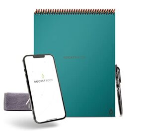 rocketbook smart reusable notebook, flip letter size spiral notebook, light blue, (8.5" x 11")