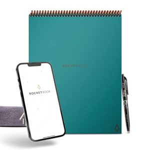 Rocketbook Smart Reusable Notebook, Flip Letter Size Spiral Notebook, Light Blue, (8.5" x 11")