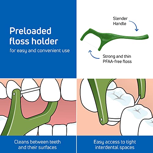 TEPE Good Mini Flosser, Dental Floss Picks, Tooth Floss Sticks, Dental Pick Flossers for Unflavored, Adults, 36 Pack