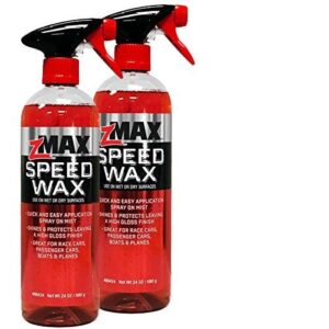 zmax 58-424 - speed wax - detailing polish - quick and easy application - use on wet or dry exterior surfaces - shines and protects with a high gloss finish for cars, boats or planes - 24 oz. - 2 pack