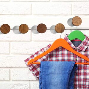 6 Pieces Wooden Coat Hooks Wall Mounted Single Cone Wood Hook Rustic Wall Coat Rack for Living Room Hanging Coats, Hats, Bags