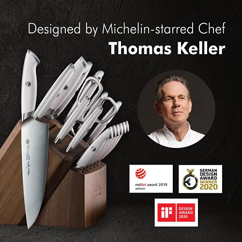 Cangshan Thomas Keller Signature Collection Swedish Powder Steel Forged, 17-Piece Knife Block Set, Walnut, White