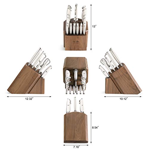 Cangshan Thomas Keller Signature Collection Swedish Powder Steel Forged, 17-Piece Knife Block Set, Walnut, White