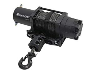superatv black ops 6000 lb winch kit for utv/atv | includes 50' synthetic rope | permanent magnet dc 12v, 1.9 hp motor and more!