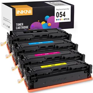 inkni compatible toner cartridge replacement for canon 054 crg-054 for color mf644cdw lbp622cdw mf642cdw mf641cw mf640c mf643cdw printer (black cyan magenta yellow, 4-pack)