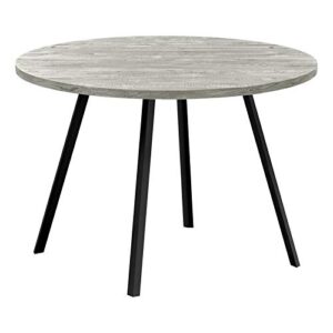 monarch specialties 1151 table, 48" round, small, kitchen, dining room, metal, laminate, grey, black, contemporary, modern table-48 dia reclaimed wood, 47.25" l x 47.25" w x 29.5" h