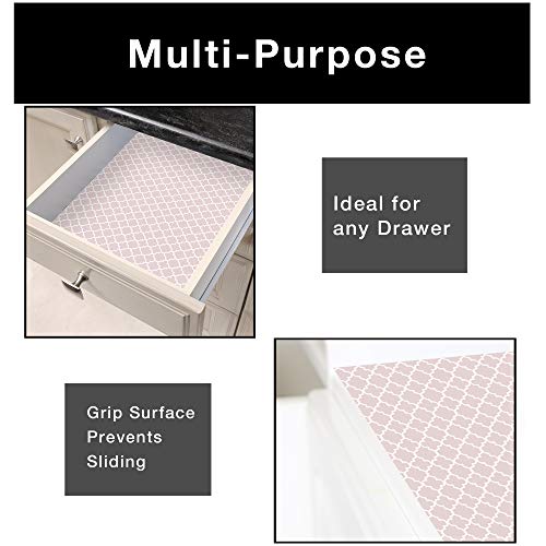 Smart Design Adhesive Shelf Liner - 18 Inch x 120 Feet Total (Set of 6 Rolls) - Drawer Cabinet Paper - Kitchen - Chantilly Blush