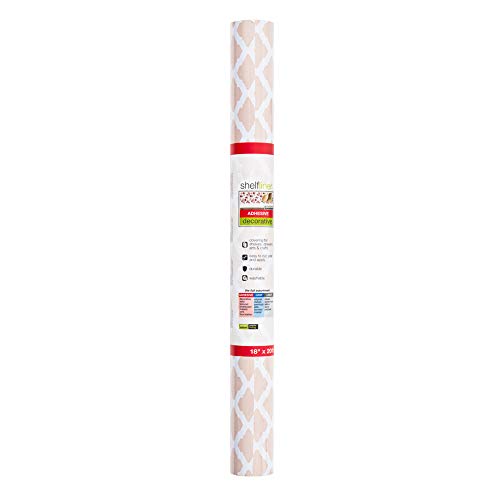 Smart Design Adhesive Shelf Liner - 18 Inch x 120 Feet Total (Set of 6 Rolls) - Drawer Cabinet Paper - Kitchen - Chantilly Blush